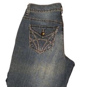 Sonoma Med Blue Distressed Flare